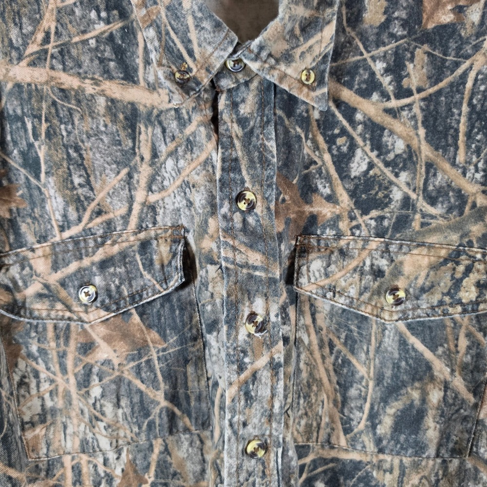 True Timber Men Camo Hunting Shirt Long Sleeve Button Up Camouflage Large - Picture 2 of 9
